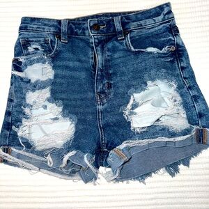 American Eagle Outfitters Ripped Blue Jean Shorts
